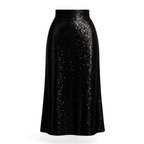Black sequin skirt on a white background