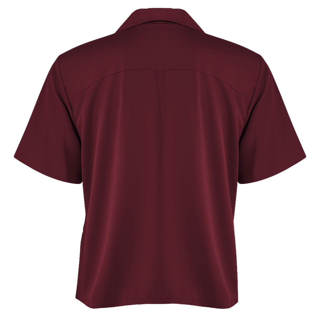 Maroon polo shirt on a white background