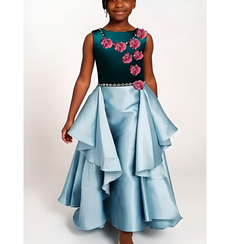 Esmeralda Orchid Cascade Dress