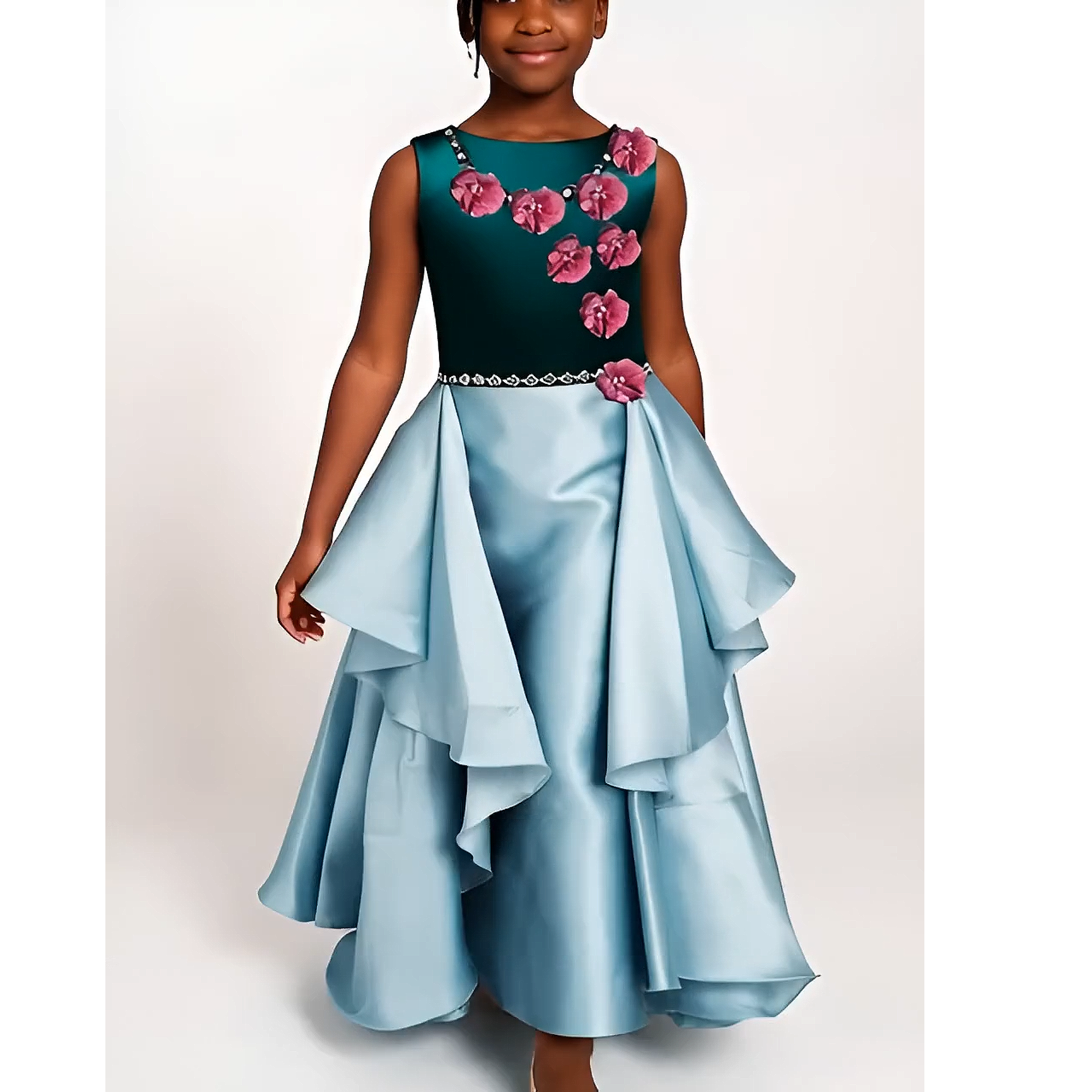 Esmeralda Orchid Cascade Dress