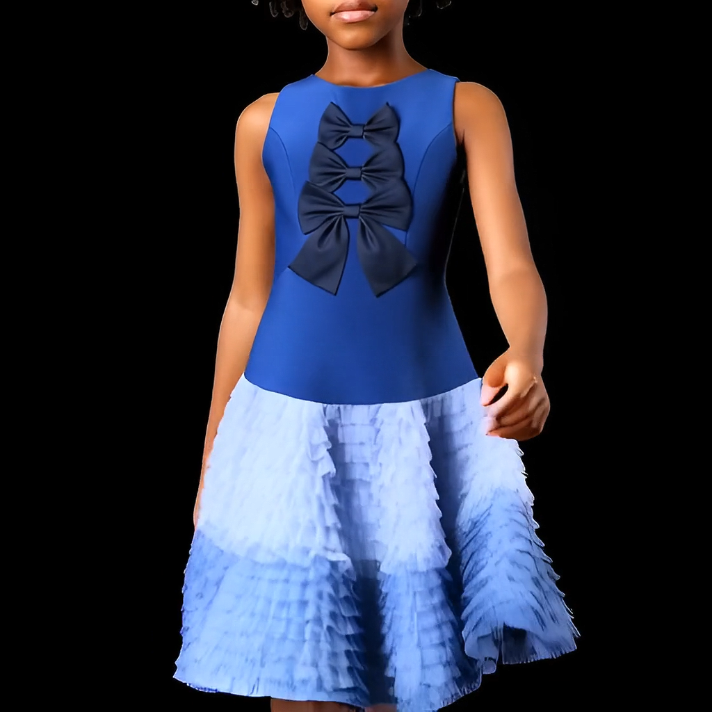 Saphira Ombré Bow Ruffle DresS