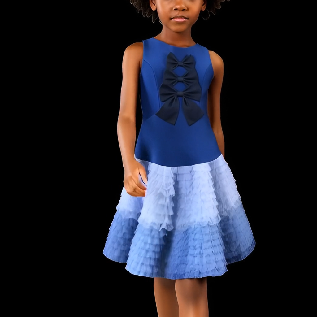 Saphira Ombré Bow Ruffle DresS