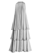 WHITE tiered skirt on a white background