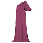 Mauve one-shoulder dress on a white background