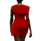 Obi Draped Bubble Mini Silk Dress