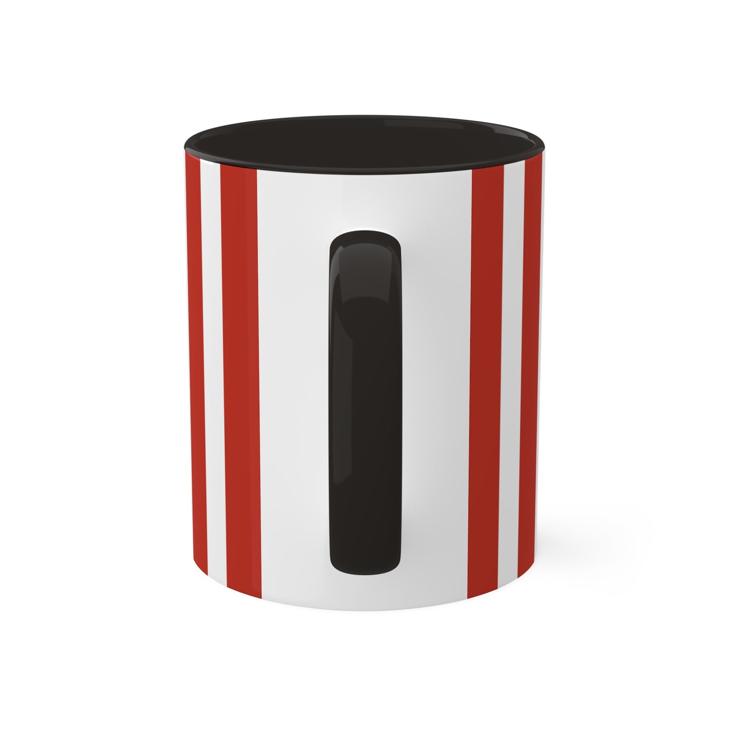 Vibrant Red & White Striped Ceramic Mug