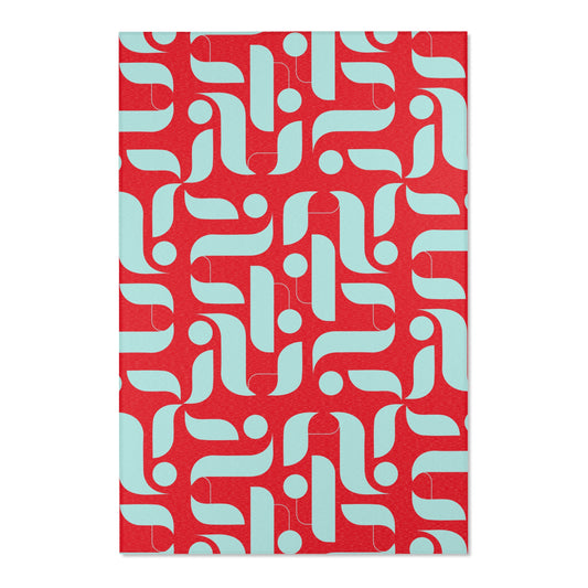 Avant-Garde Crimson & Sky Accent Area Rug