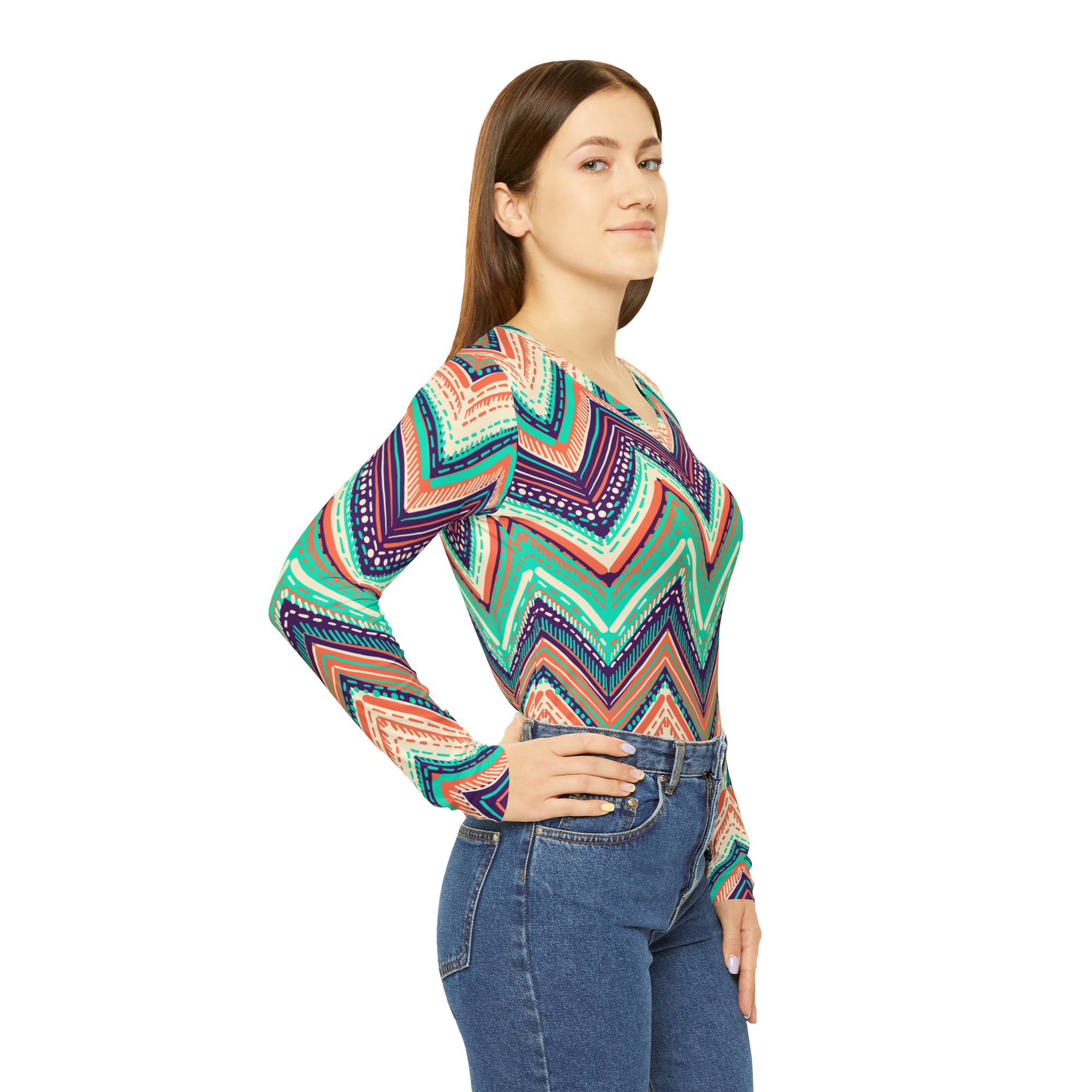 Adetutu Long Sleeve V-neck Shirt