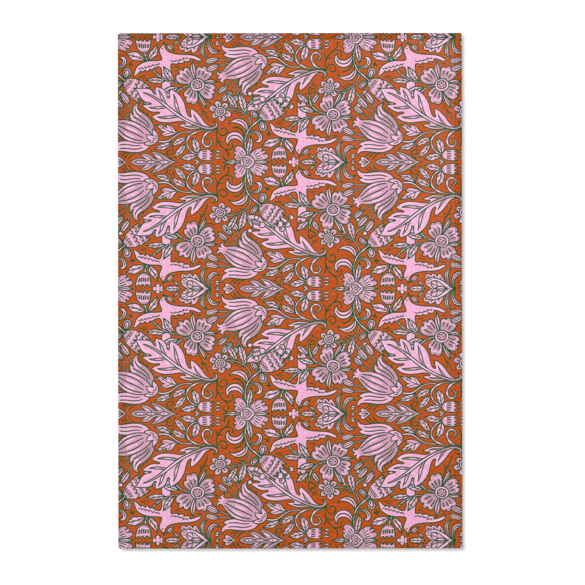 Akemi Rust Floral Area Rug