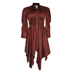 Abena Ruched Silk Shirt Dress