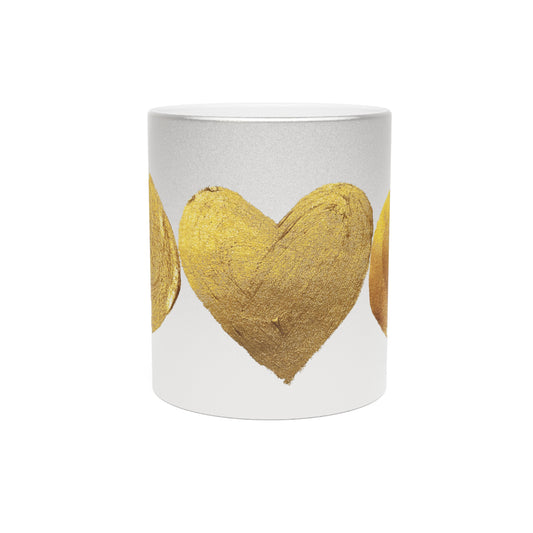 Heart in Circles Metallic-Coated Mug