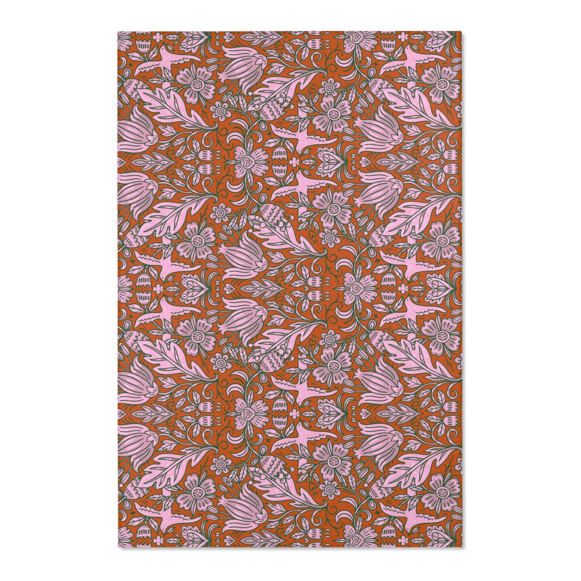Akemi Rust Floral Area Rug