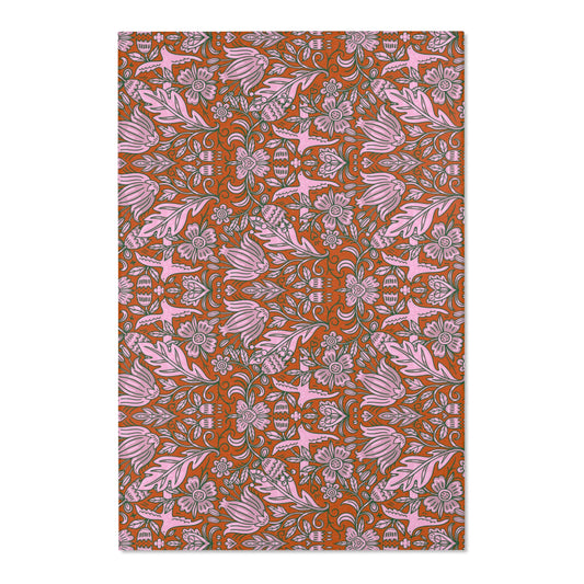 Akemi Rust Floral Area Rug