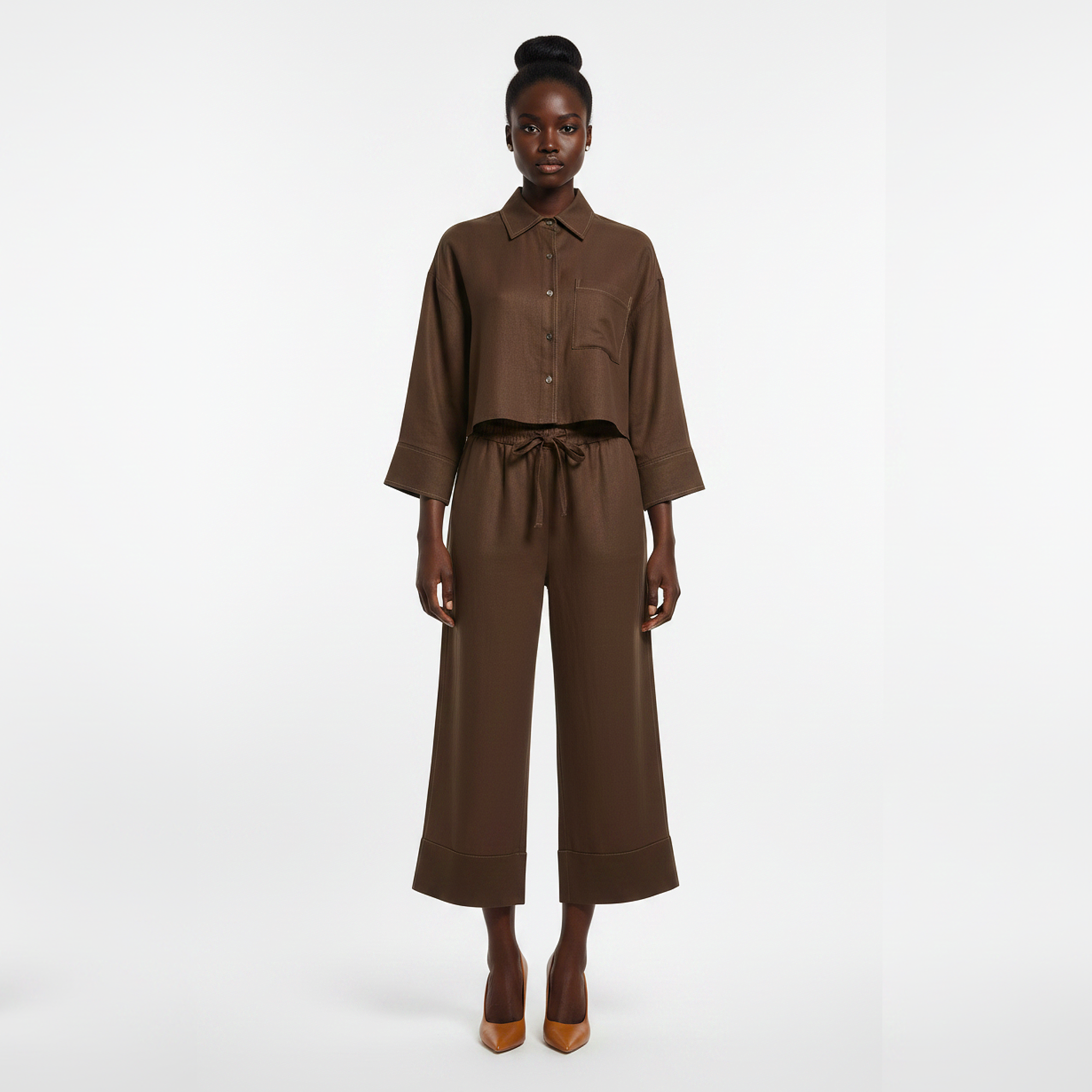 Tara Linen Boxy Shirt & Culotte Set
