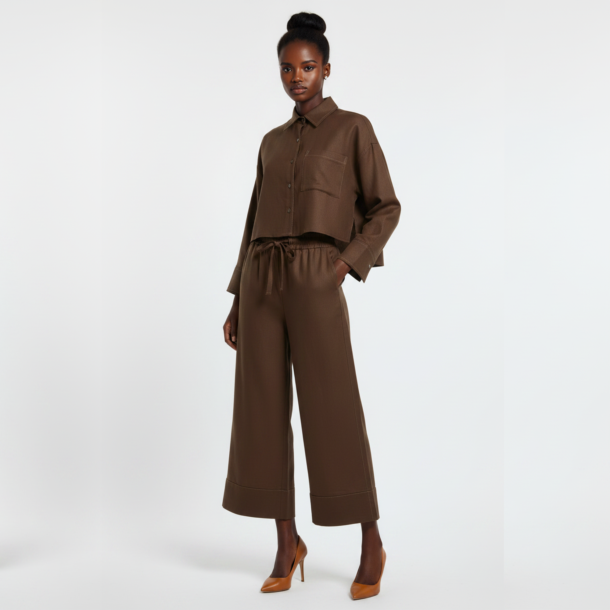 Tara Linen Boxy Shirt & Culotte Set