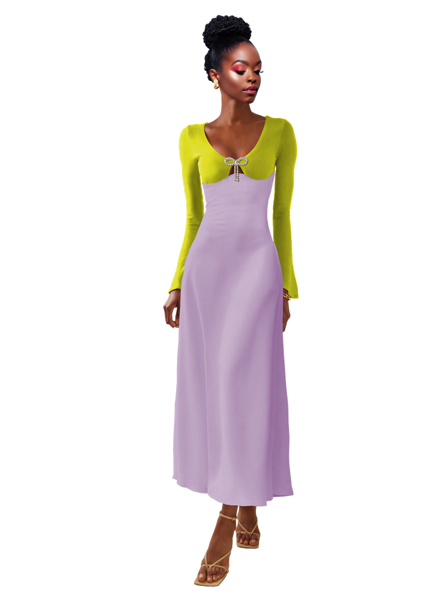 Model wearing a Maison Aria Dress