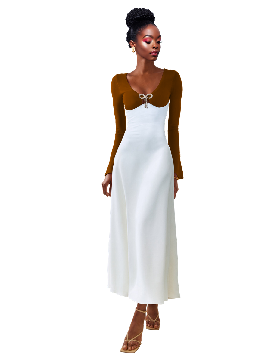 Model wearing a Maison Aria Dress
