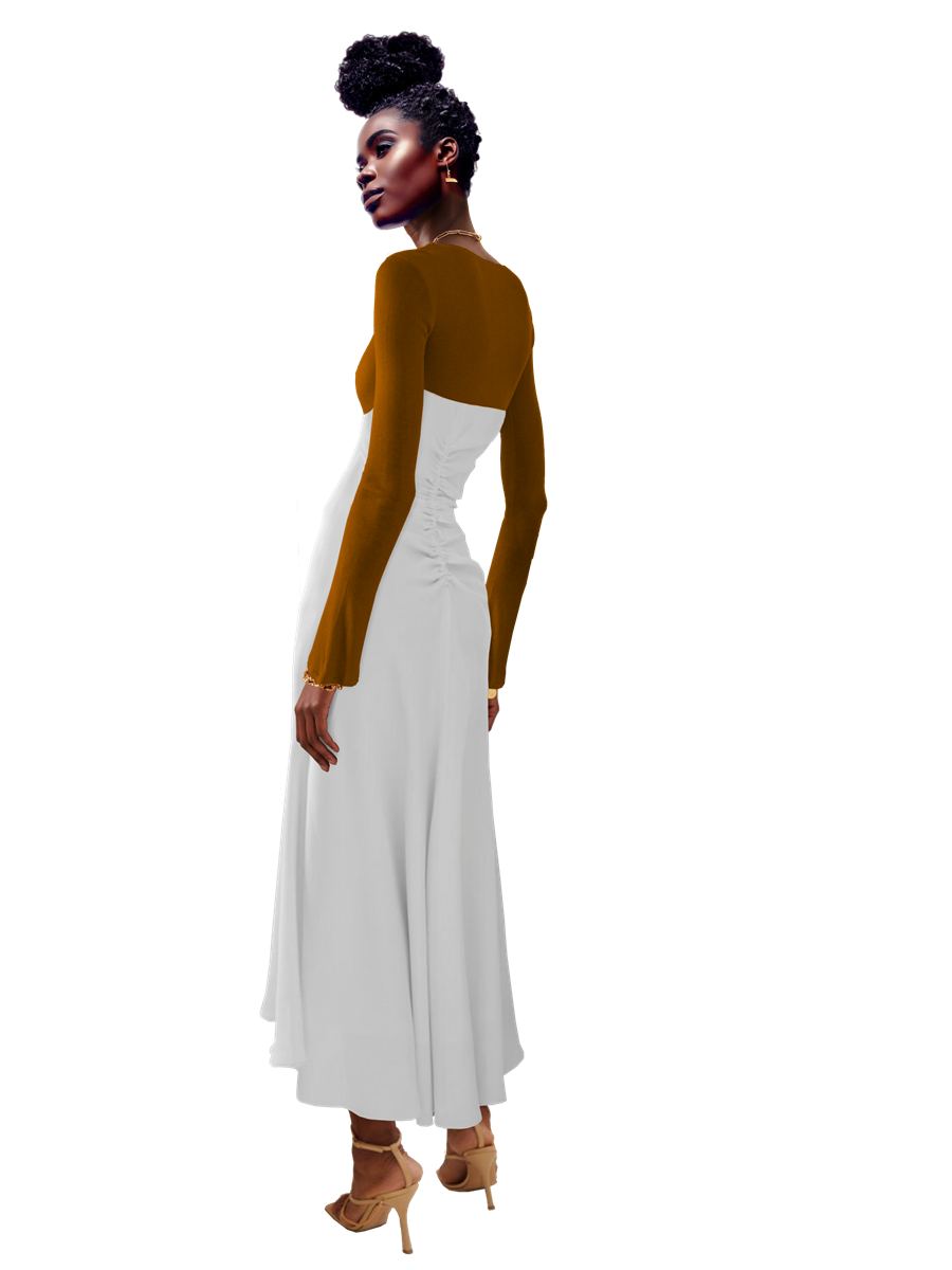 Model wearing a Maison Aria Dress