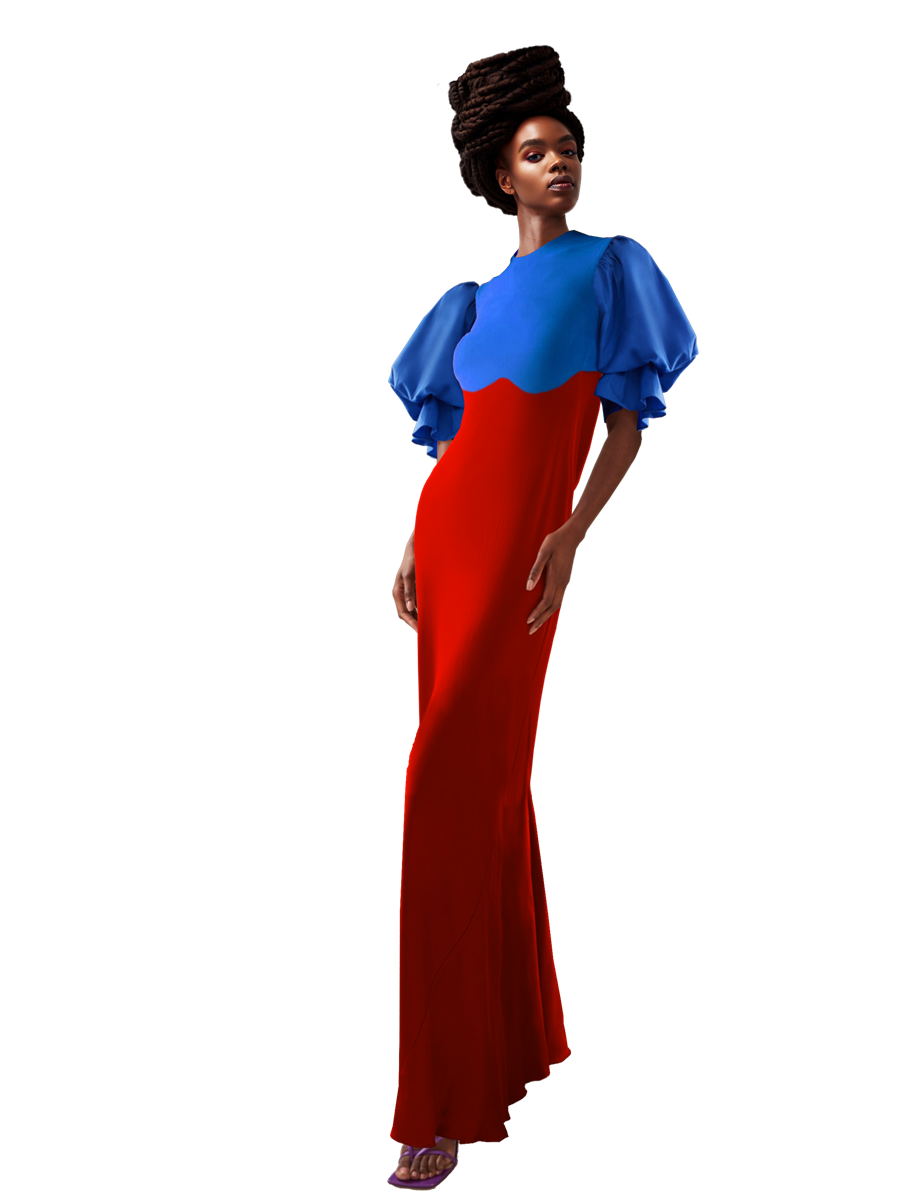 Model wearing a Maison Aria Dress
