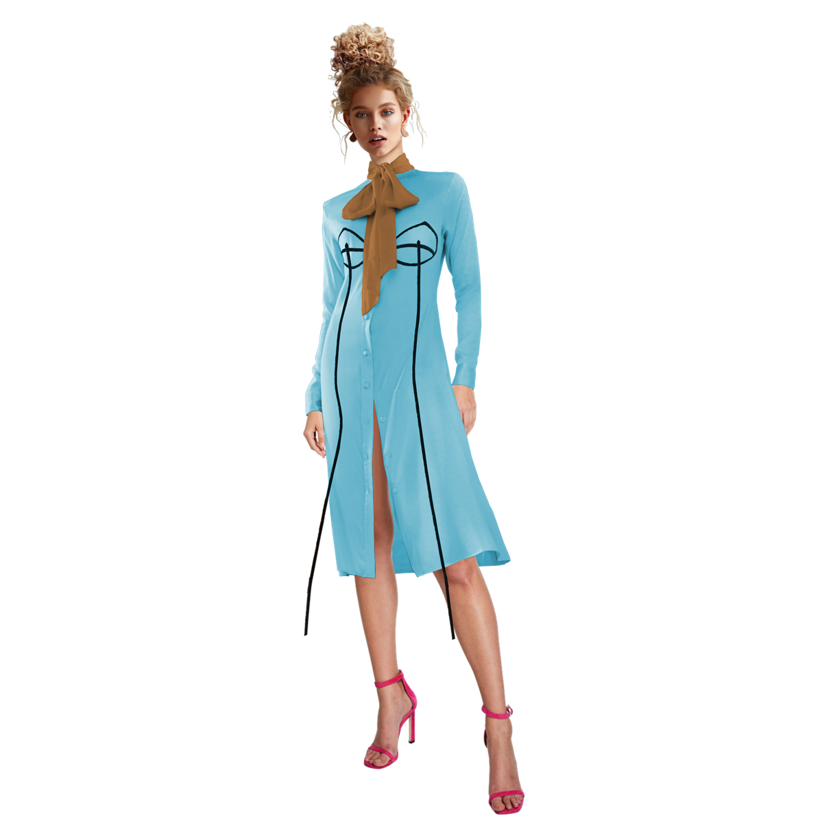 Model wearing a Maison Aria Dress