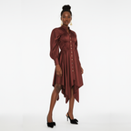Abena Ruched Silk Shirt Dress
