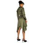 Abena Ruched Silk Shirt Dress