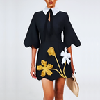 AMARA Floral Collar Mini Dress