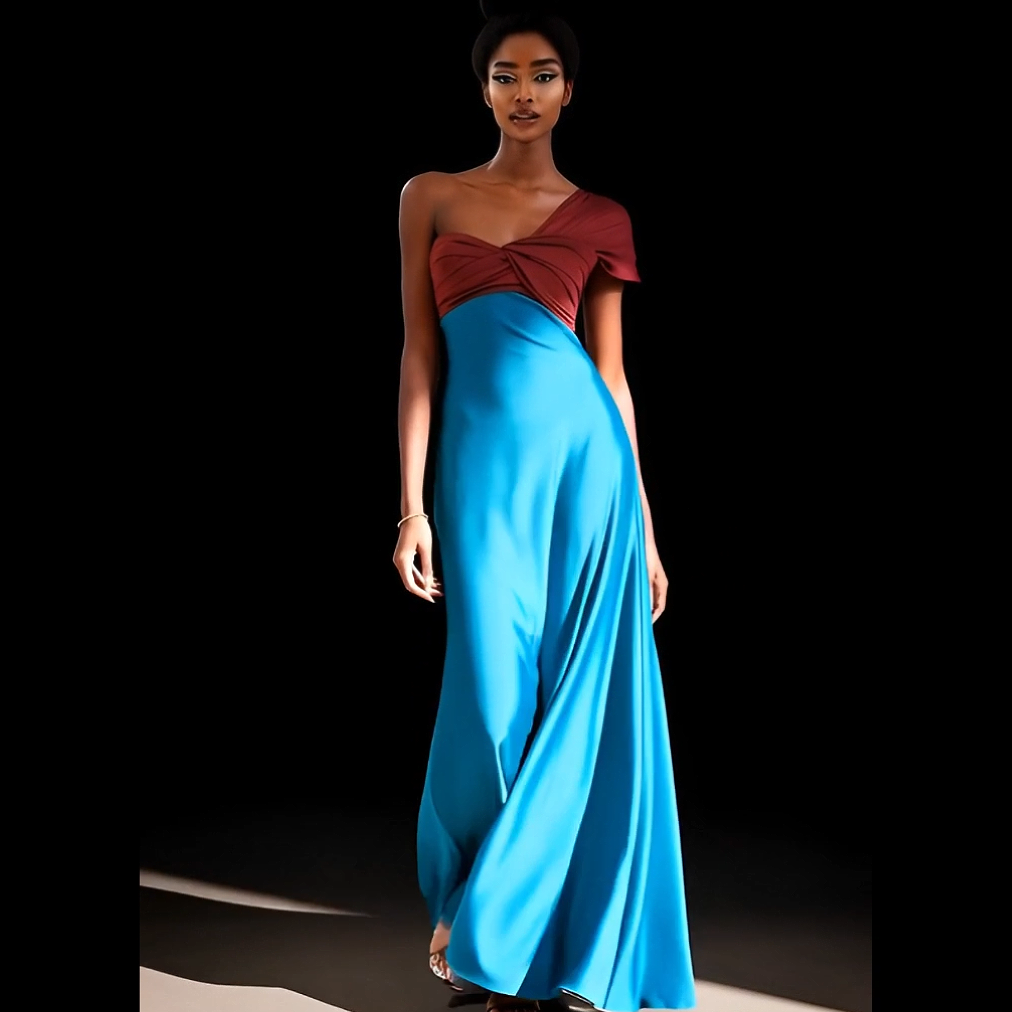 Yasmin Maxi Silk Slip Dress teal / L Yasmin Maxi Silk Slip Dress teal / L
