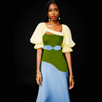 Harvest Cotton Crepe and Silk Midi Length Dress