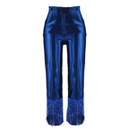 ÌLÚMÍNÀ Indigo Fringe Luxe Trousers