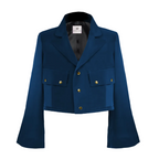 AṢẸ́ Midnight Bell-Sleeve Cropped Blazer