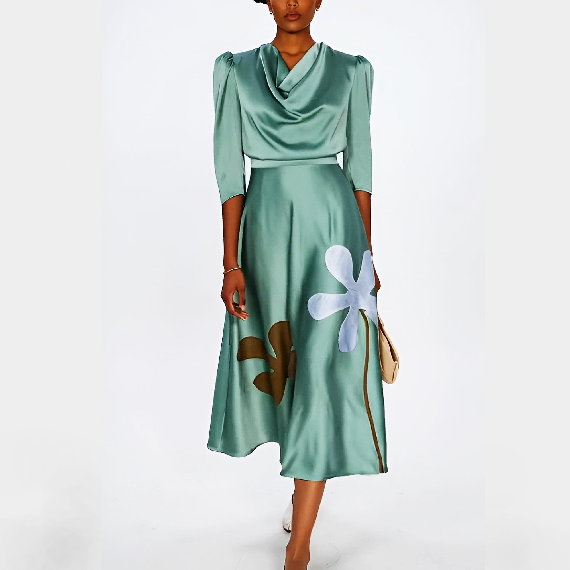 Jada Draped Silk Dress