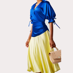 MWANGA Faux Wrap Silk Dress