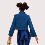 AṢẸ́ Midnight Bell-Sleeve Cropped Blazer