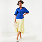 MWANGA Faux Wrap Silk Dress