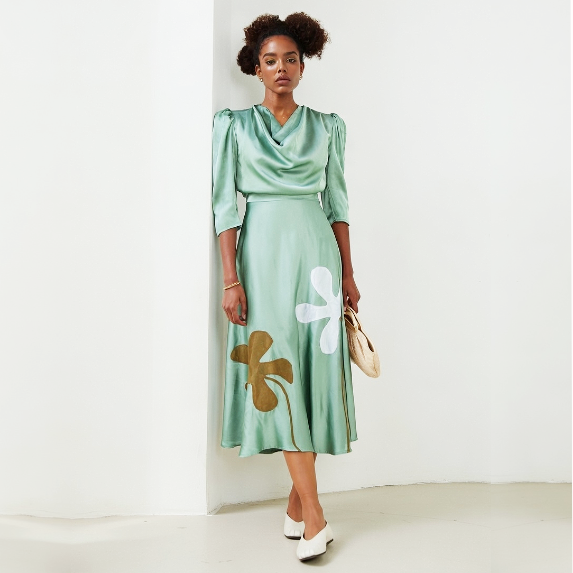 Jada Draped Silk Dress