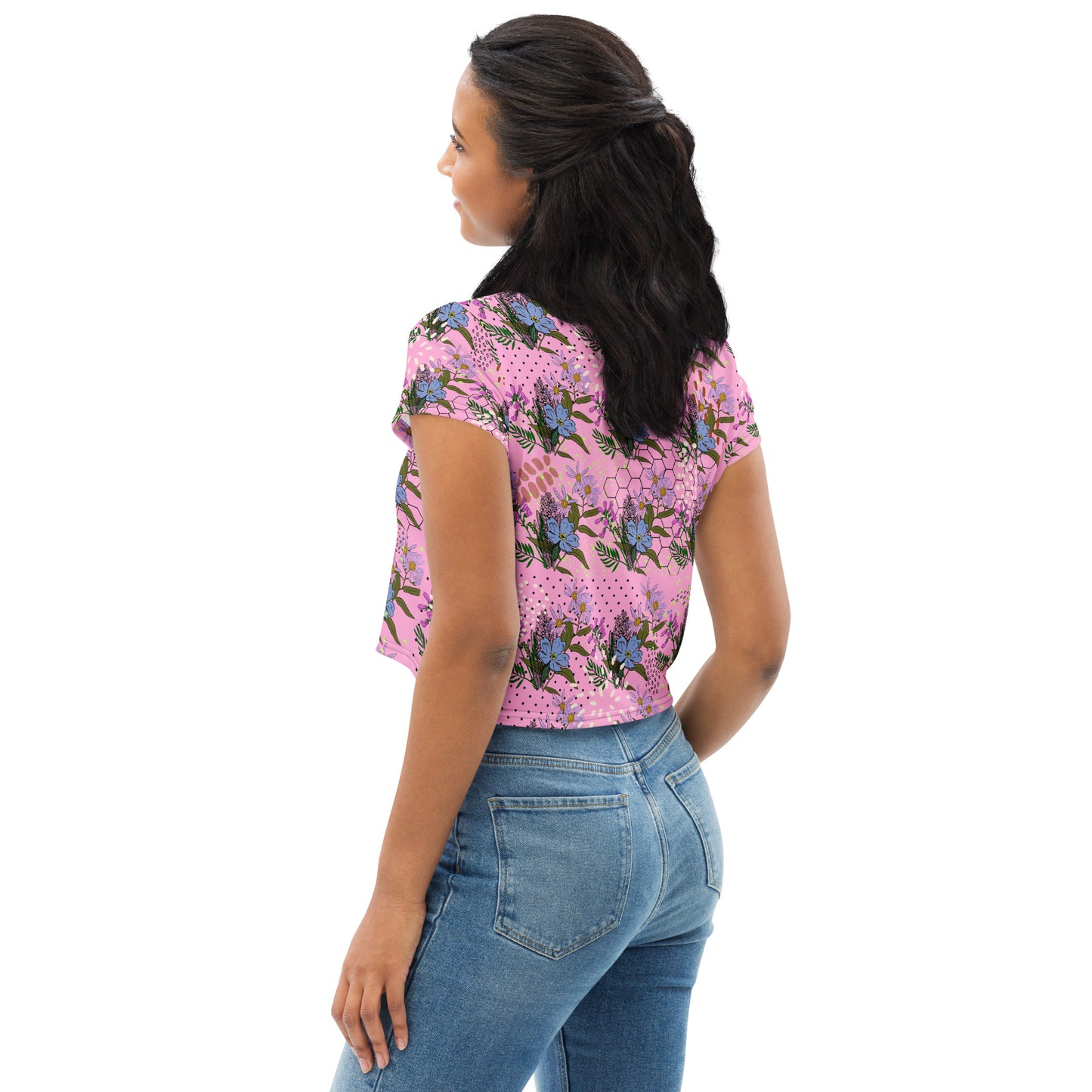 T-shirt court à imprimé fleur de corail