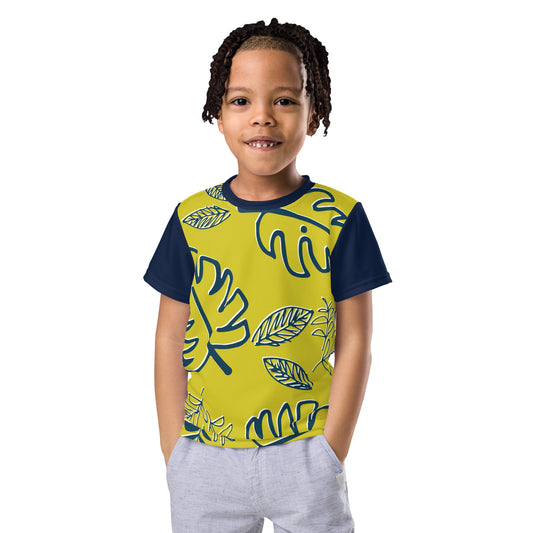 T-shirt à col rond Blue Leaf Kids
