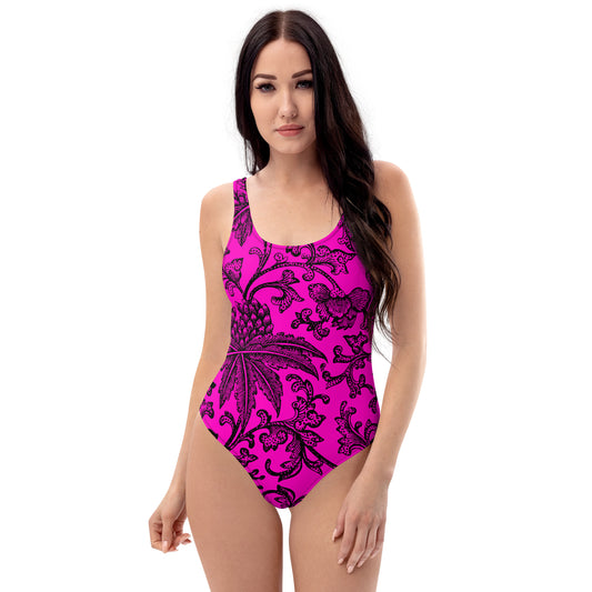 Bold Floral Art One-Piece Swimsuit