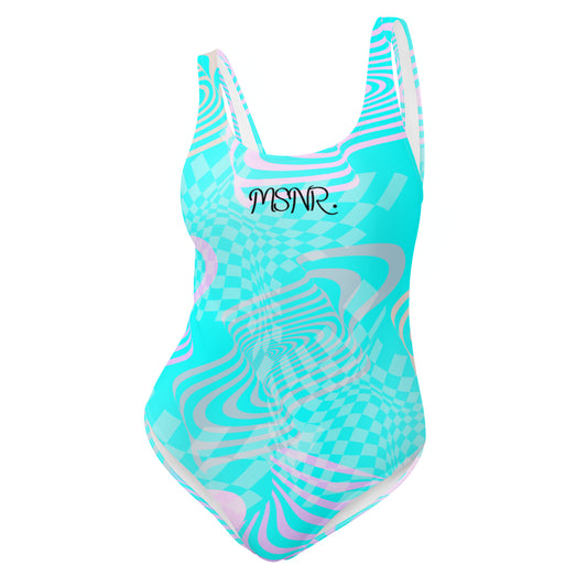 Neon Wave One-Piece Swimsuit