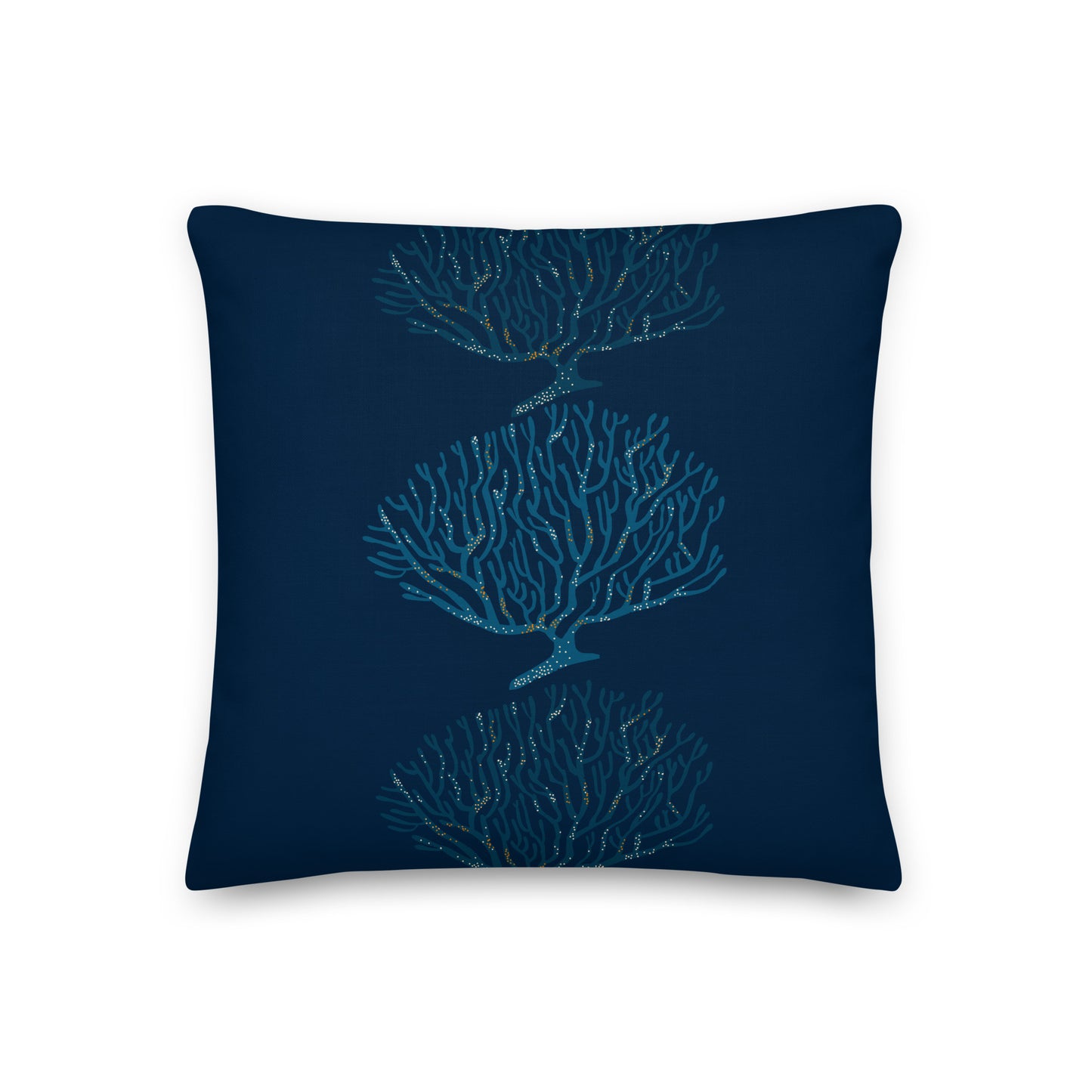 Azure Bloom Luxe Throw Pillow