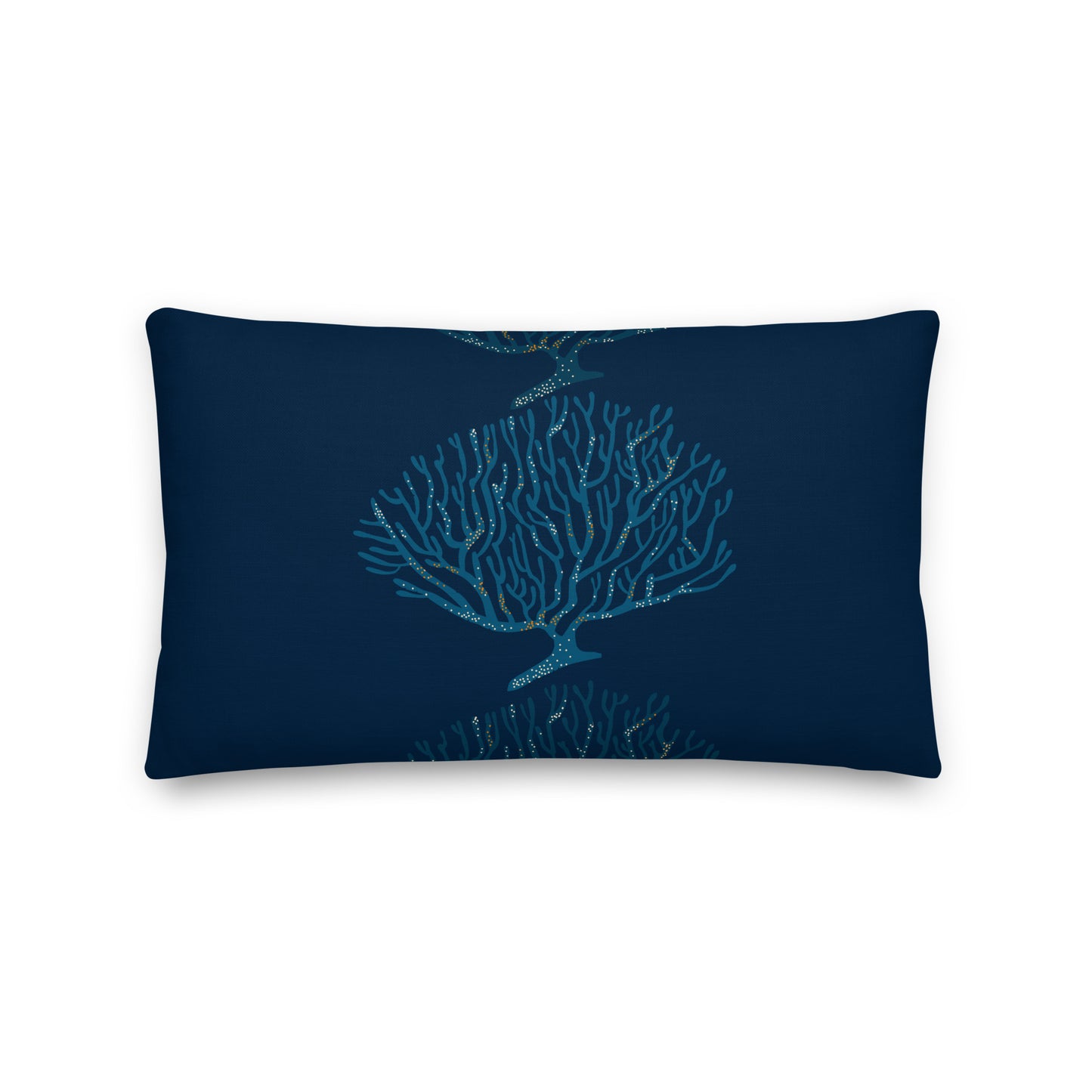 Azure Bloom Luxe Throw Pillow