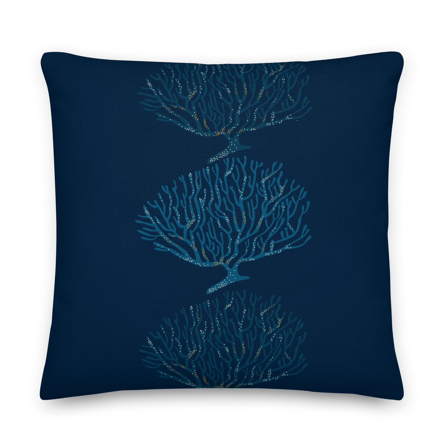 Azure Bloom Luxe Throw Pillow