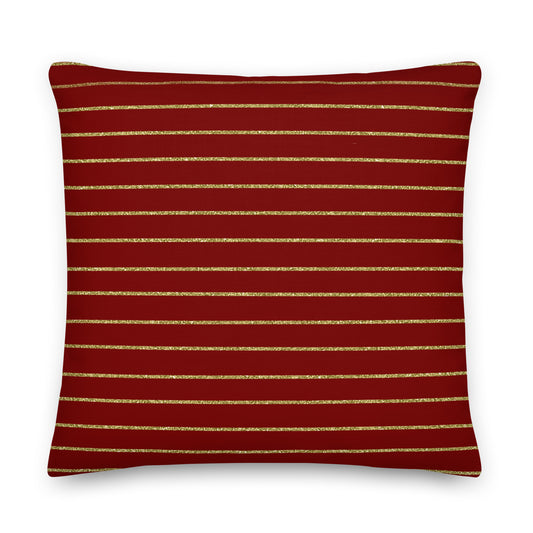 Crimson Gold Luxe Throw Pillow