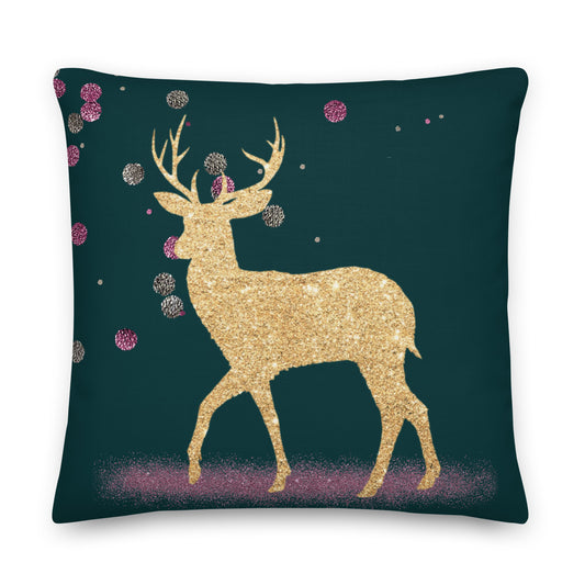 Sparkling Stag Luxe Throw Pillow