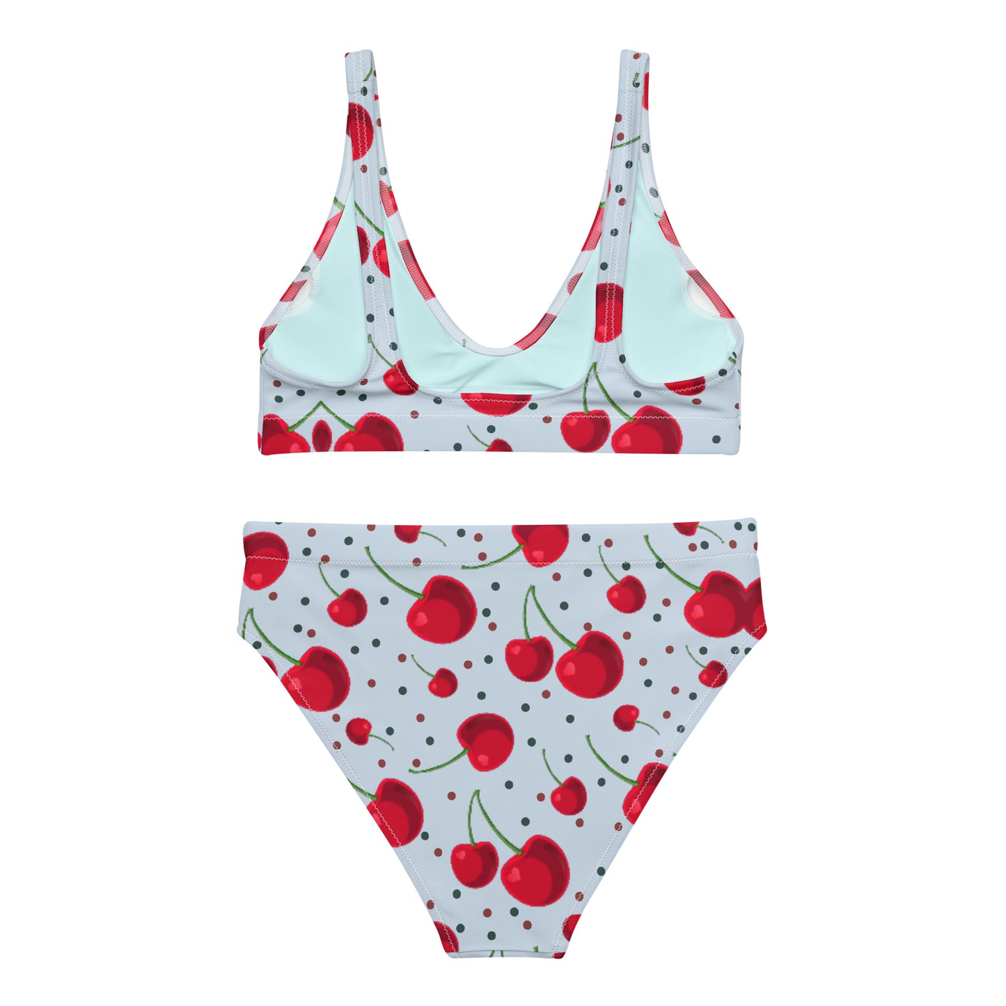 Cherry and Sea Recycled high-waisted bikini