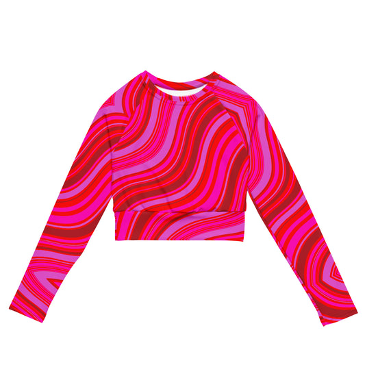 Candy Swirl Recycled long-sleeve crop top