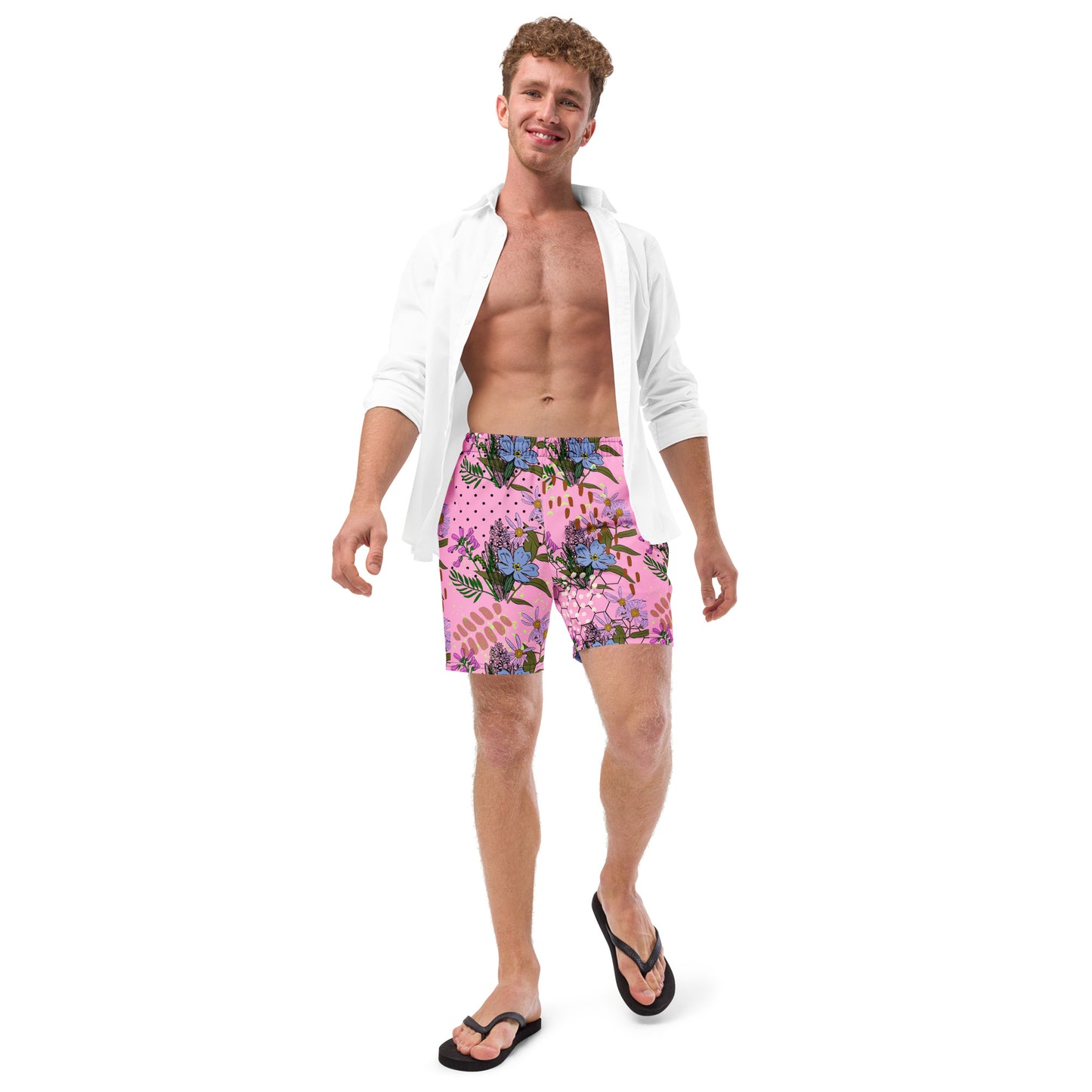 Coral Blossom Men's swim trunks
