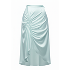 Oma Ruched Drape Silk Midi Skirt