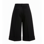 Black wide-leg pants on a white background